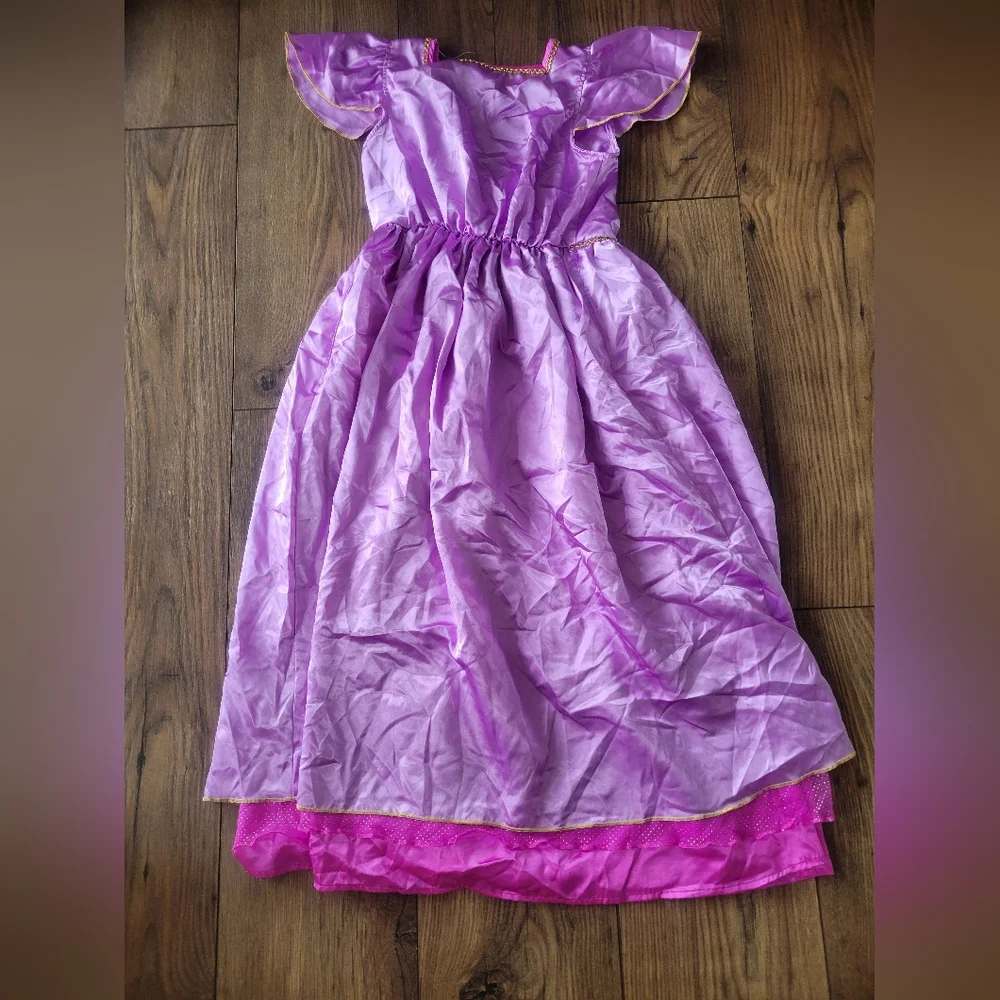 Disney Frozen Anna Purple Princess Dress Costume Girls Size 9/10 - Picture 2 of 4